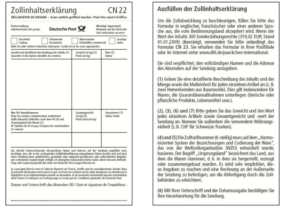 Study Guide | CN22 Form | Centre for Customs and Excise Studies